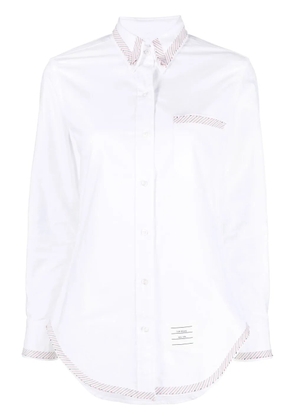 Thom Browne RWB trim Oxford shirt - White