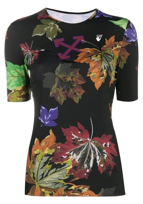 Off-White floral-print stretch-fit T-shirt - 1084 BLACK MULTICOLOR