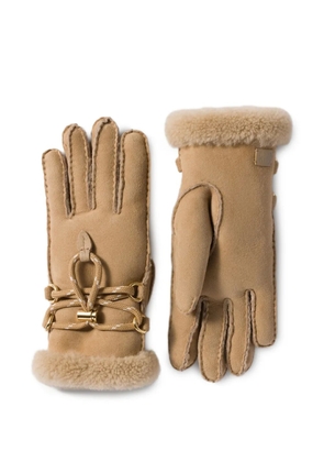 Miu Miu shearling gloves - Brown