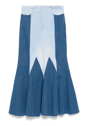 Conner Ives The Reconstituted Denim Godet Maxi skirt - Blue