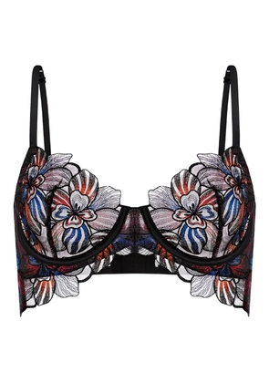Zhilyova floral embroidered bra - Blue