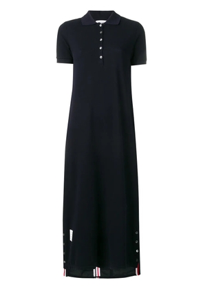 Thom Browne Center-Back Stripe Piqué Polo Dress - Blue