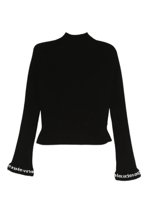 Alexander Wang logo-detail ribbed top - Black