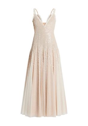 Needle & Thread sequin-embellished tulle dress - Neutrals