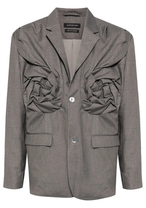 JUNTAE KIM tailored rose blazer - Grey
