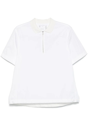 sacai cotton polo shirt - White