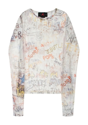 Jordan graffiti-print long-sleeve top - Grey
