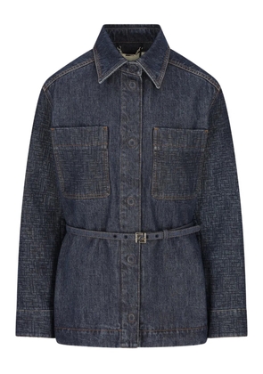 FENDI quilted patch-pocket jacket - Blue