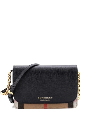 Burberry Pre-Owned Hampshire Wallet on Chain Leather and House Check Canvas crossbody bag - Black