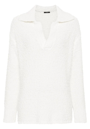 JOSEPH textured knit polo jumper - White