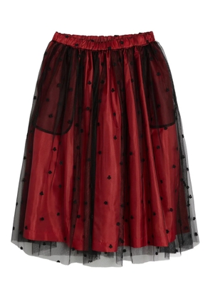 Comme Des Garçons Girl flower-embellishment pattern skirt - Red