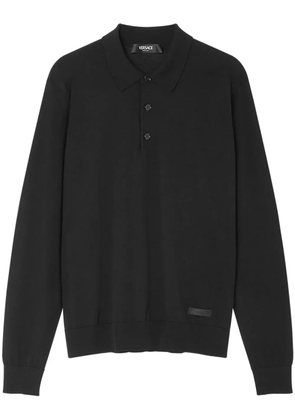 Versace long-sleeved polo shirt - Black
