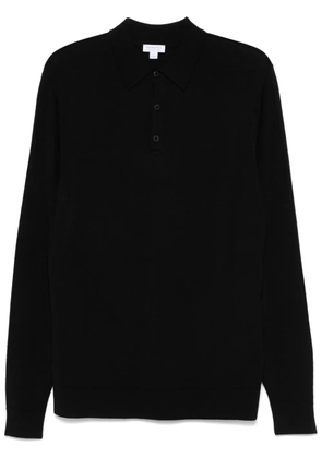 Sunspel extra‑fine merino polo shirt - Black