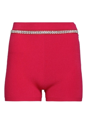 Rabanne crystal-embellished ribbed shorts - Pink