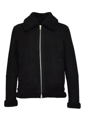 D-FOUR suede zip-up jacket - Black
