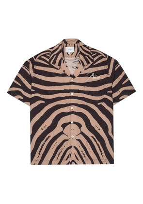 RHUDE zebra-print short-sleeve shirt - Neutrals
