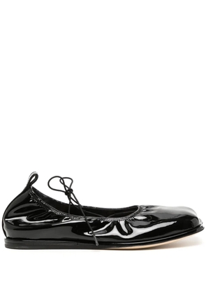 Simone Rocha heart-toe patent leather ballerina shoes - Black