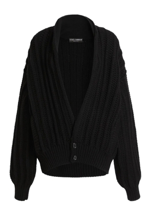Dolce & Gabbana ribbed-knit long-sleeve cardigan - Black
