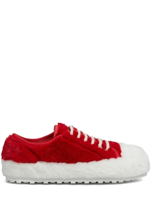 Marni two-tone faux-fur sneakers - Red