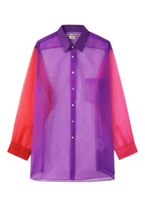 Comme Des Garçons colour-block sheer shirt - Purple