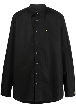 Raf Simons logo-embroidered long-sleeve shirt - Black
