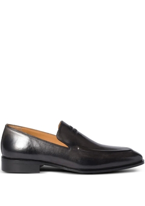 Miu Miu embossed-logo leather loafers - Black