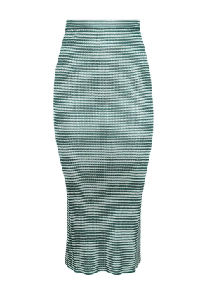 Calle Del Mar micro-striped ribbed midi skirt - Green