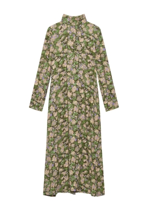 MALIPARMI floral-print mock-neck midi dress - Green