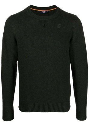 K-Way logo-patch crew-neck jumper - Green