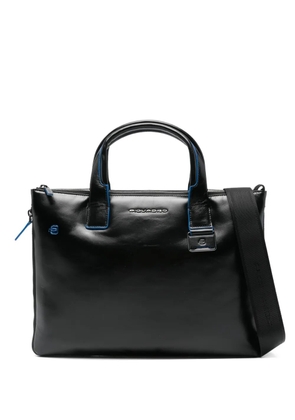 PIQUADRO leather top-handle briefcase - Black