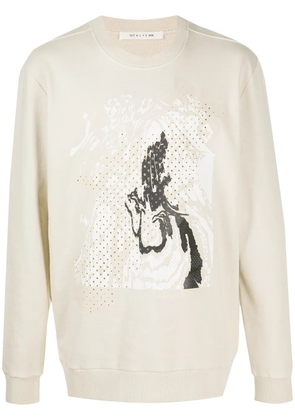 1017 ALYX 9SM abstract-print perforated sweatshirt - Neutrals