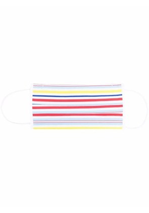 Fedeli stripe-print face mask - White