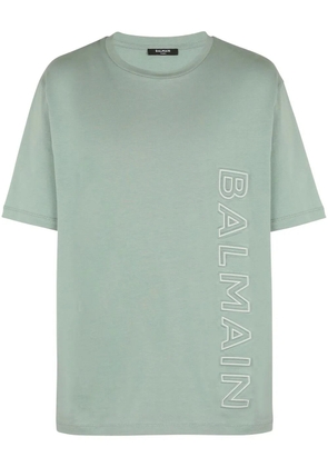 Balmain logo-embossed cotton T-shirt - Green