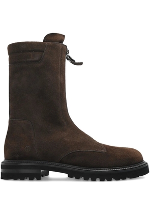 Giorgio Armani leather zip boots - Brown