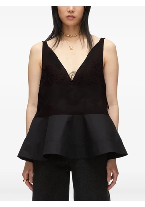 3.1 Phillip Lim lace-panel peplum top - Black