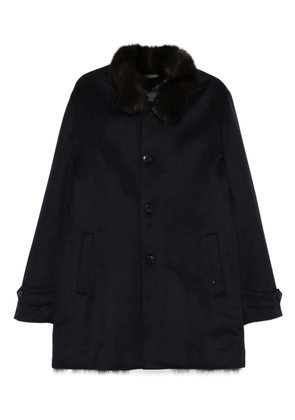 Manzoni 24 textured collar cashmere coat - Blue
