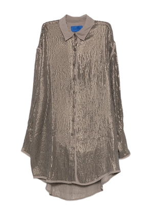 Mes Demoiselles sequin-embellished long-sleeve shirt - Brown