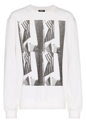 Calvin Klein Andy Warhol flag print long sleeved top - White