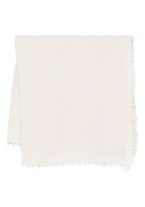 Liska frayed-edge cashmere scarf - White