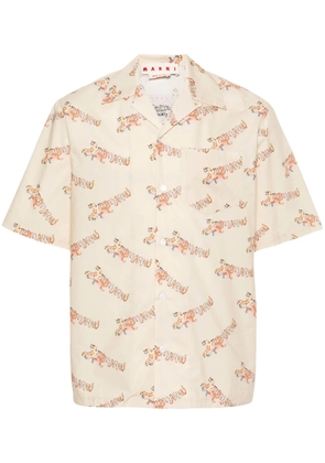 Marni tiger-print poplin shirt - Neutrals