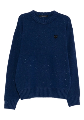 SONGZIO panther-embroidered jumper - Blue