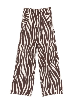 TWINSET zebra-print cargo trousers - Brown