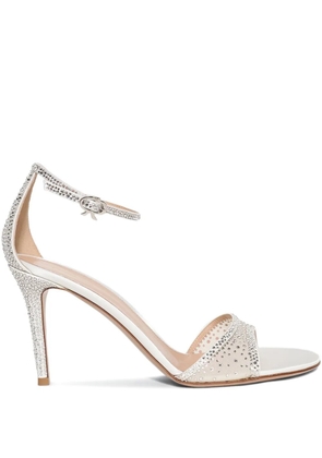 Gianvito Rossi 85mm crystal-embellished ankle-strap sandals - White
