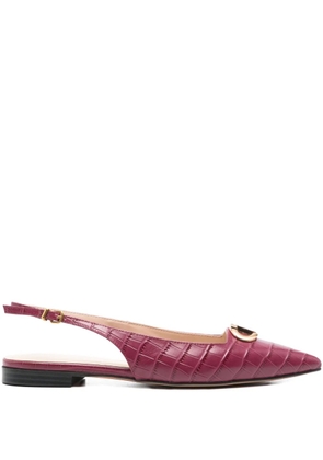 TWINSET crocodile-effect slingback pumps - Purple