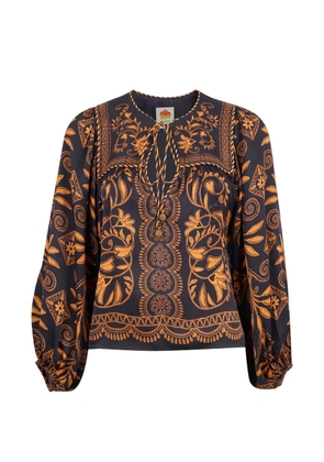 FARM Rio Cornely Ainika floral-print blouse - Black