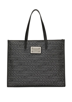 Dolce & Gabbana logo-plaque tote bag - Black