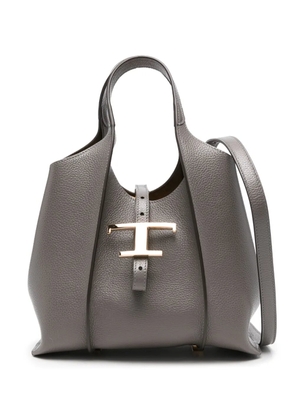 Tod's small Timeless T-buckle leather tote bag - Grey