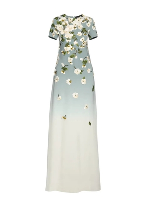 Oscar de la Renta floral-embellished gown - Neutrals