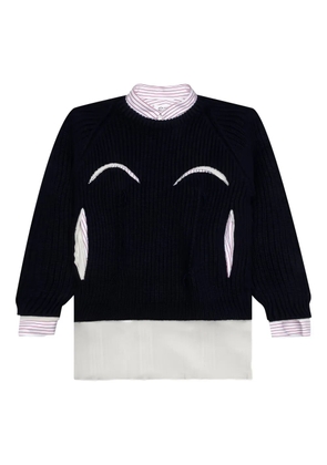 Maison Margiela layered shirt-panelled sweater - Black