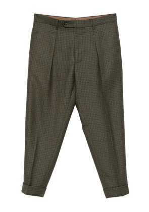 Berwich Chiaia pleated houndstooth trousers - Green